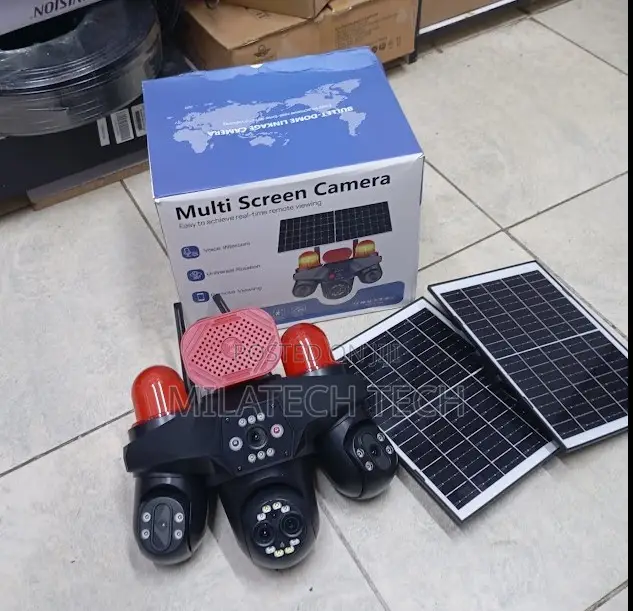 4G 4 Lens Solar CCTV Camera With Siren SIM Card Support