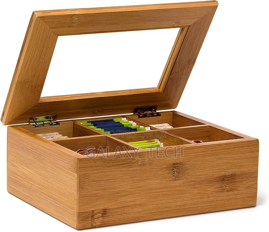6 Compartments Bamboo TEA Bag Organizer