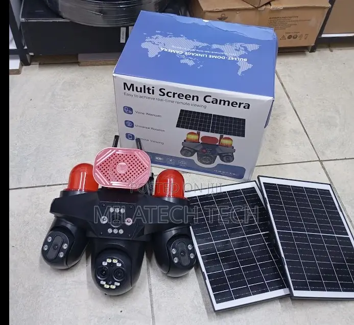 Outdoor 4G Solar Security Camera 4 Lens Two Way Audio