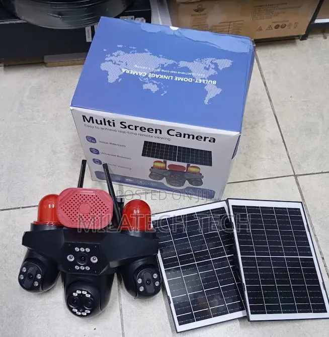 4G Solar CCTV Camera 4 Lens Remote View Phone App