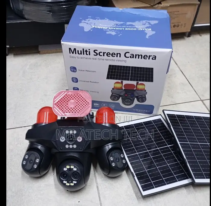 4 Lens Solar Camera With SIM Card PTZ Auto Tracking Siren