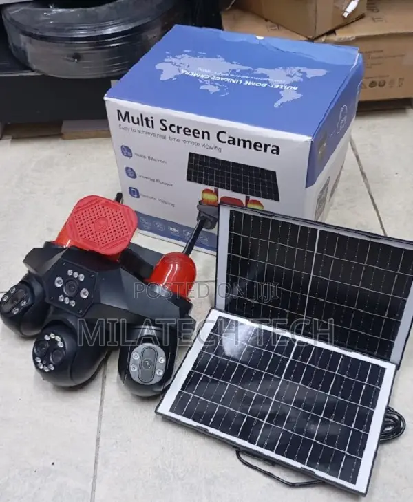 4 Lens Solar Camera With Motion Detection and Siren