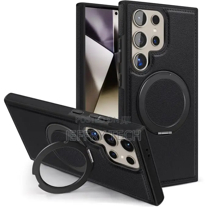 MagSafe PU Leather Back Cover Case for Samsung Galaxy S25 Ultra Ultra