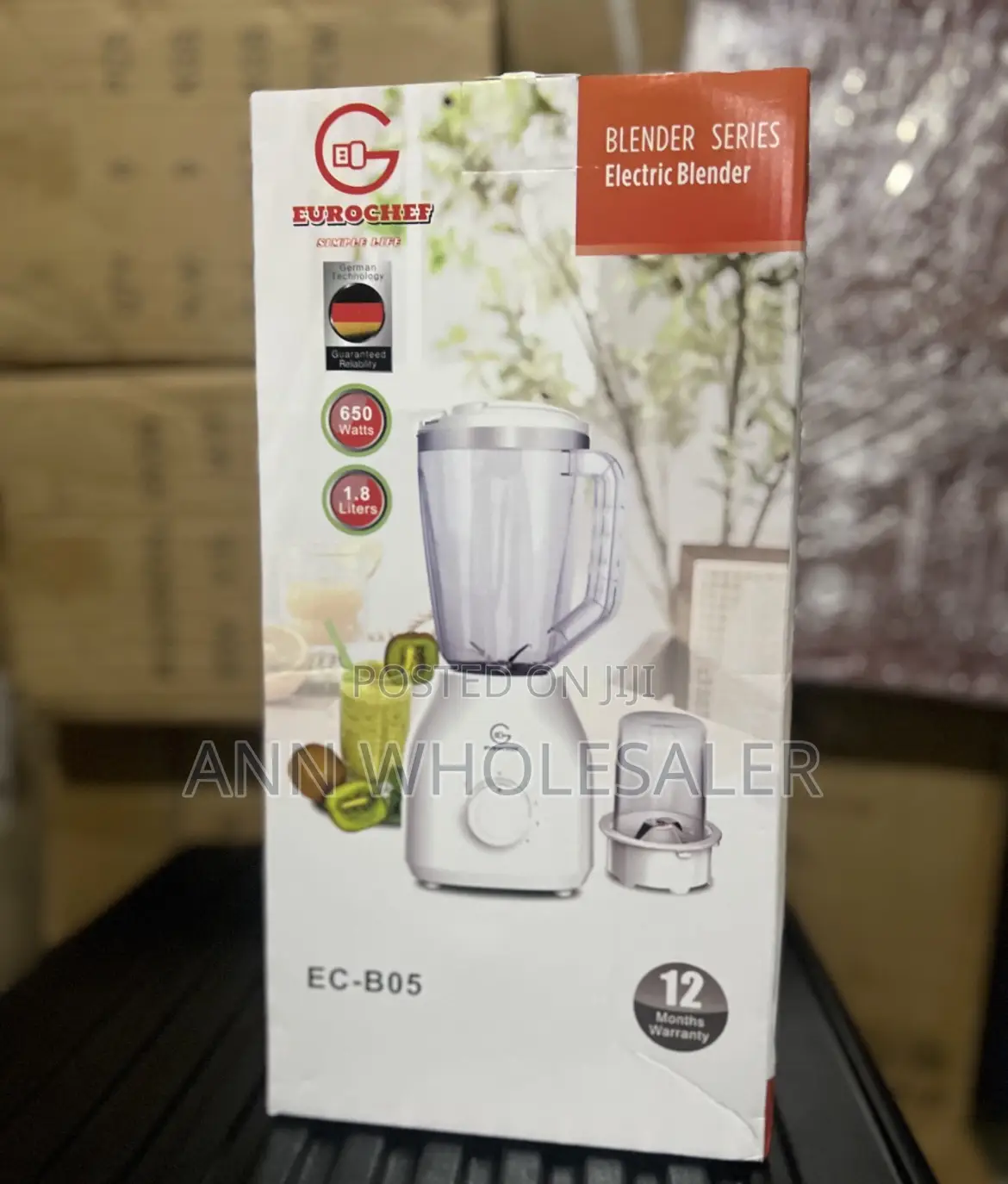 Eurochef 2-in-1 Electric Blender With Grinder – 1.5l