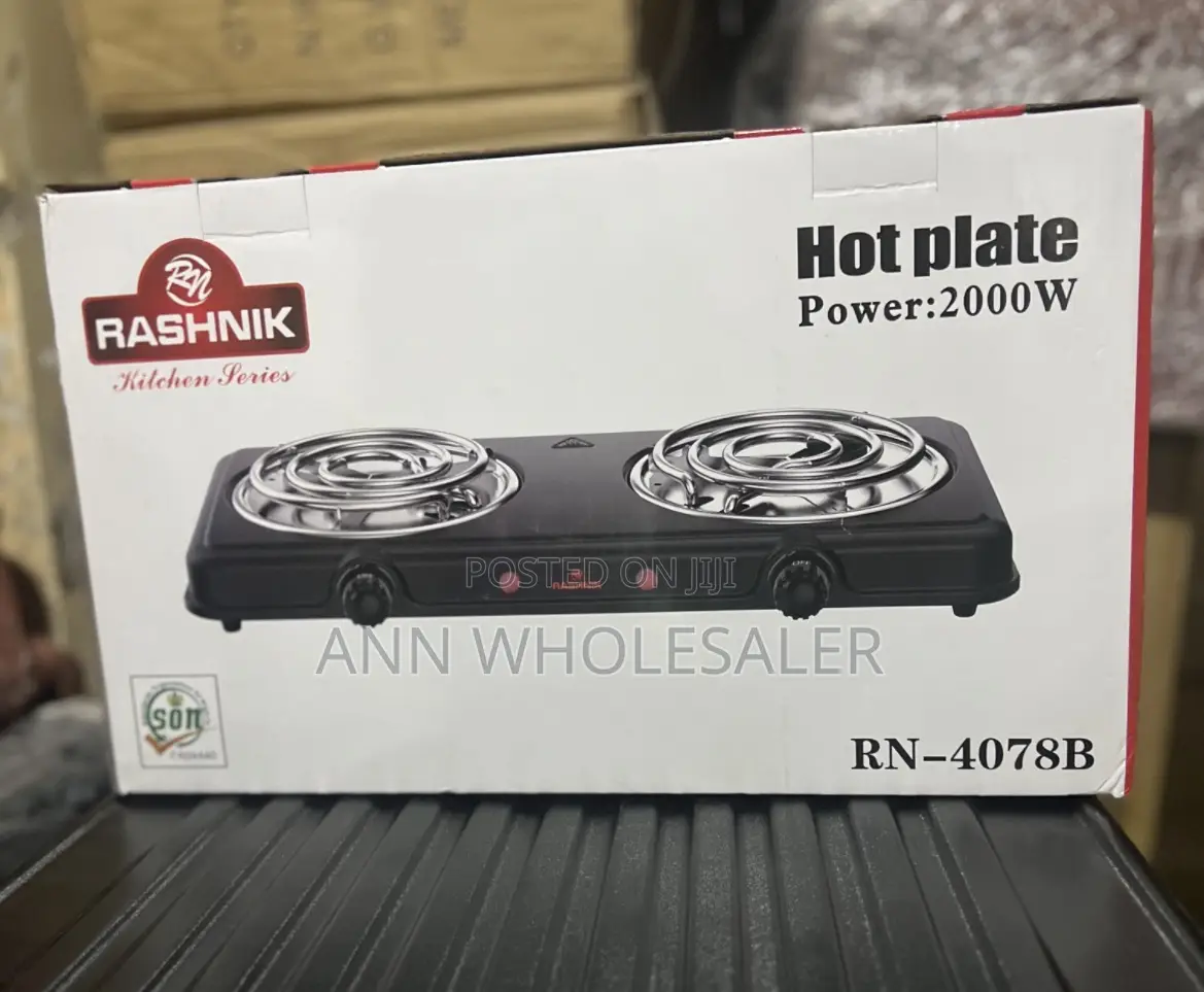 Rashnik Rashnik Electric Double Burner Hot Plate -Heavy Duty Cast Iron