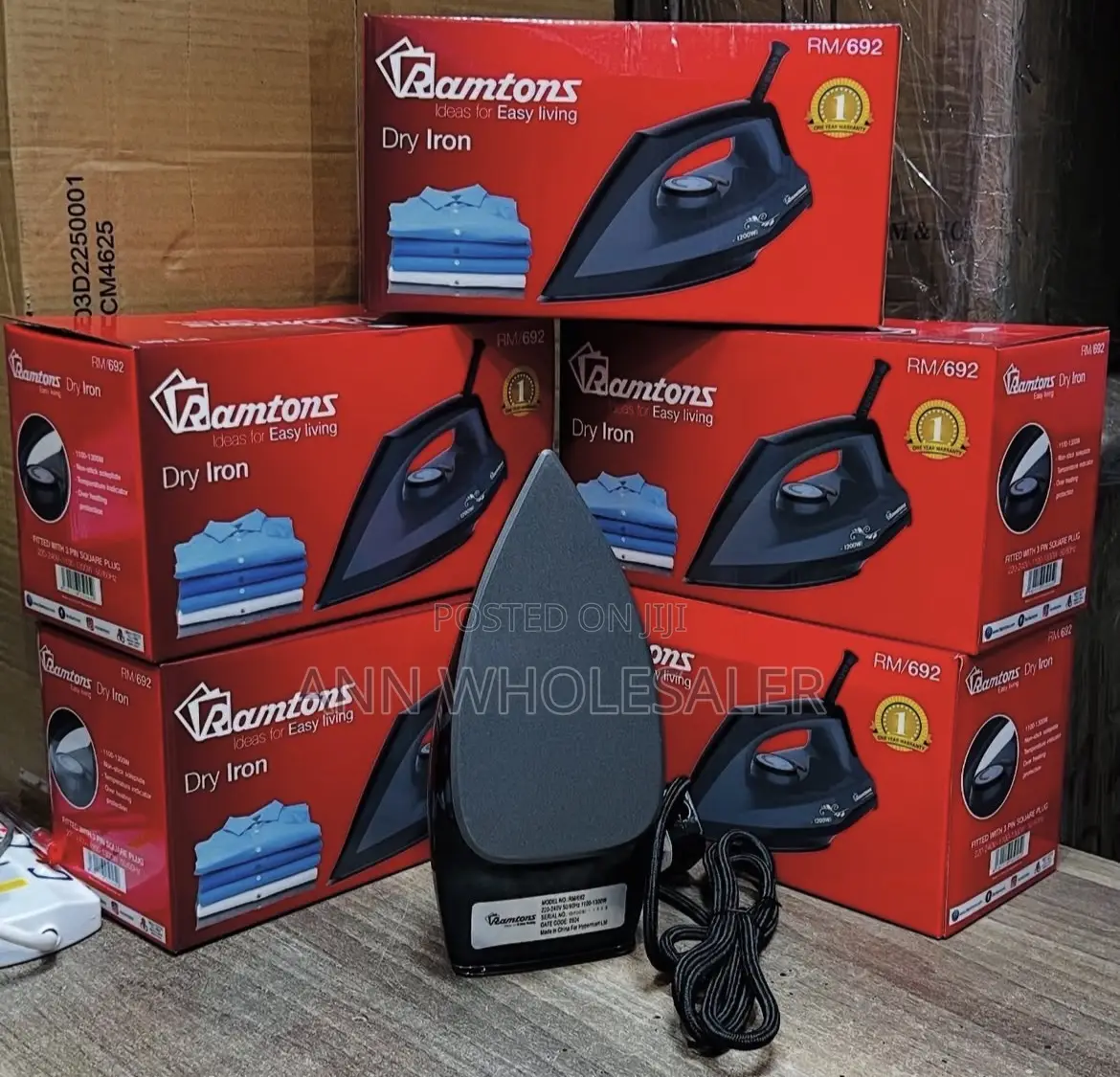 Ramtons Heavy Duty Non-Stick Electric Dry Iron Box for Garment Care