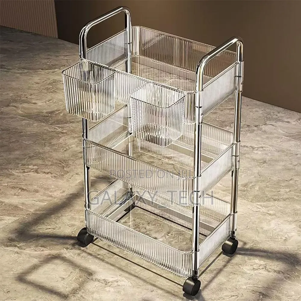 3 Layer Acrylic Trolleys Racks(33x21x66cm)