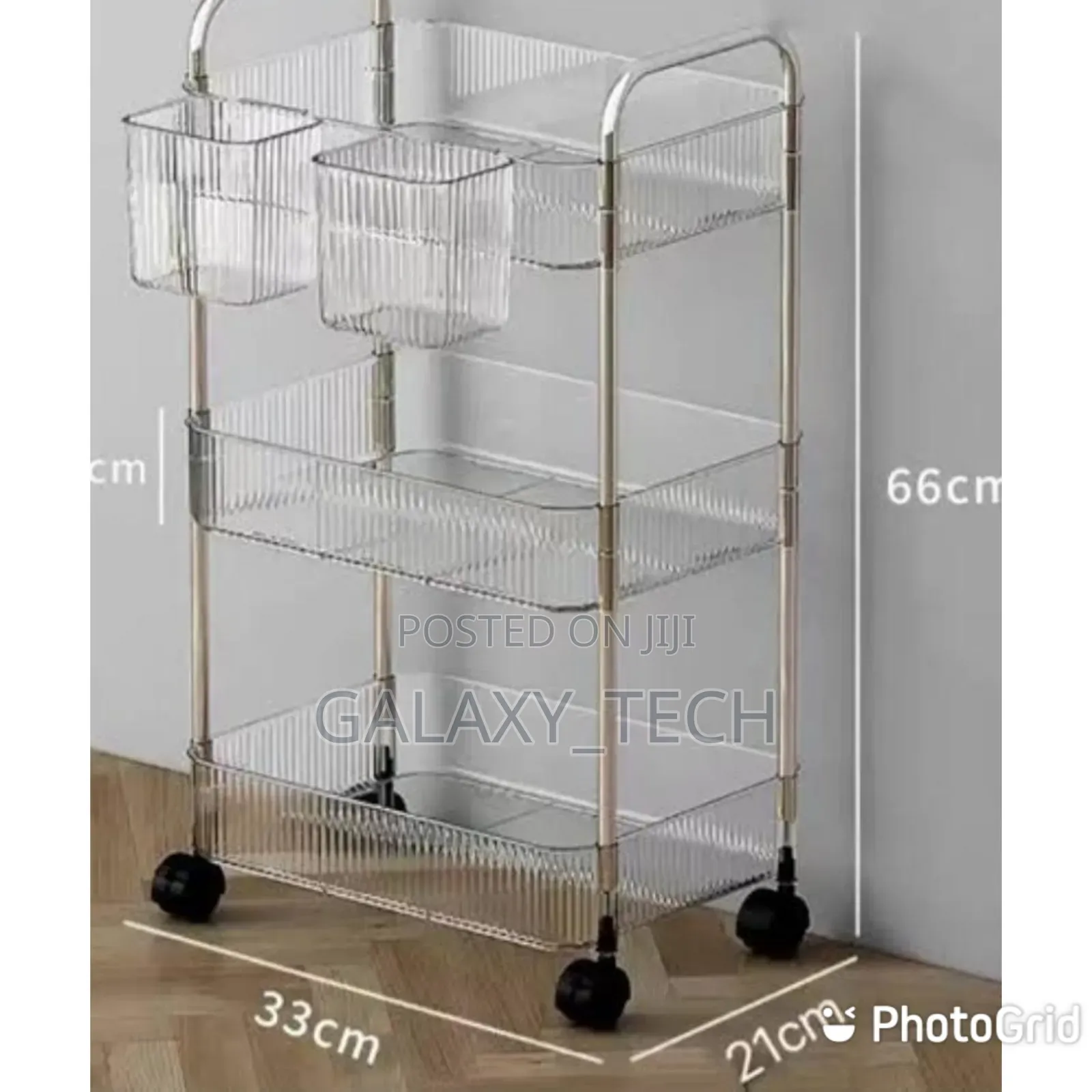 3 Layer Acrylic Trolleys Racks(33x21x66cm)
