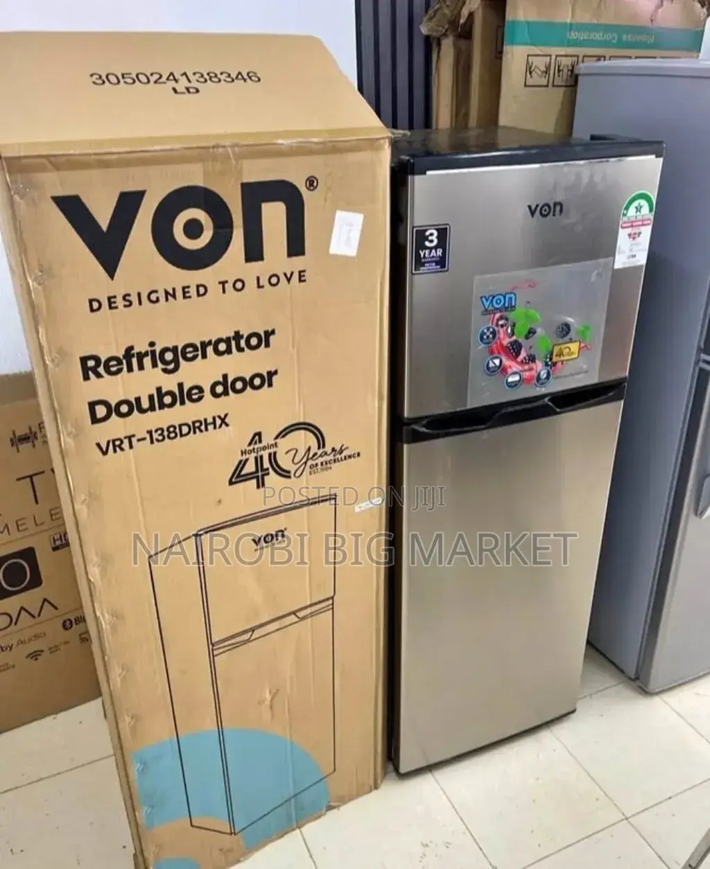 Von 138 L Fridge With Built in Lock and Key