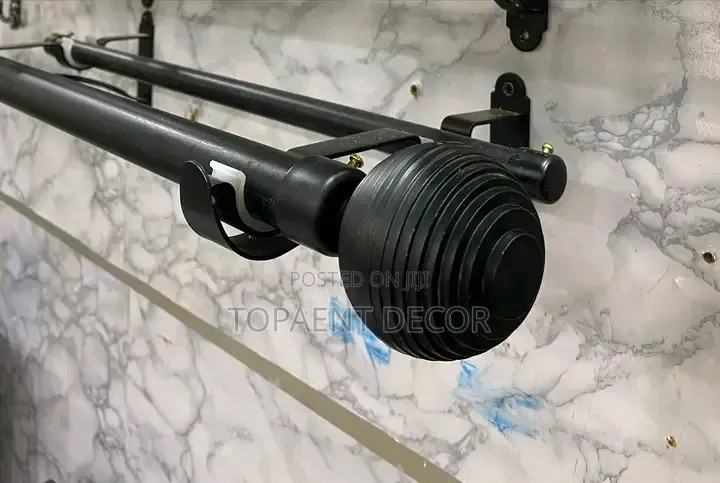 Black Matte Jua Kali Curtain Rods