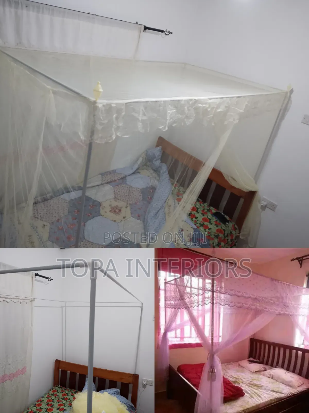 Classic Bed Net Curtain Mesh Mosquito Nets With Four Strong Stands