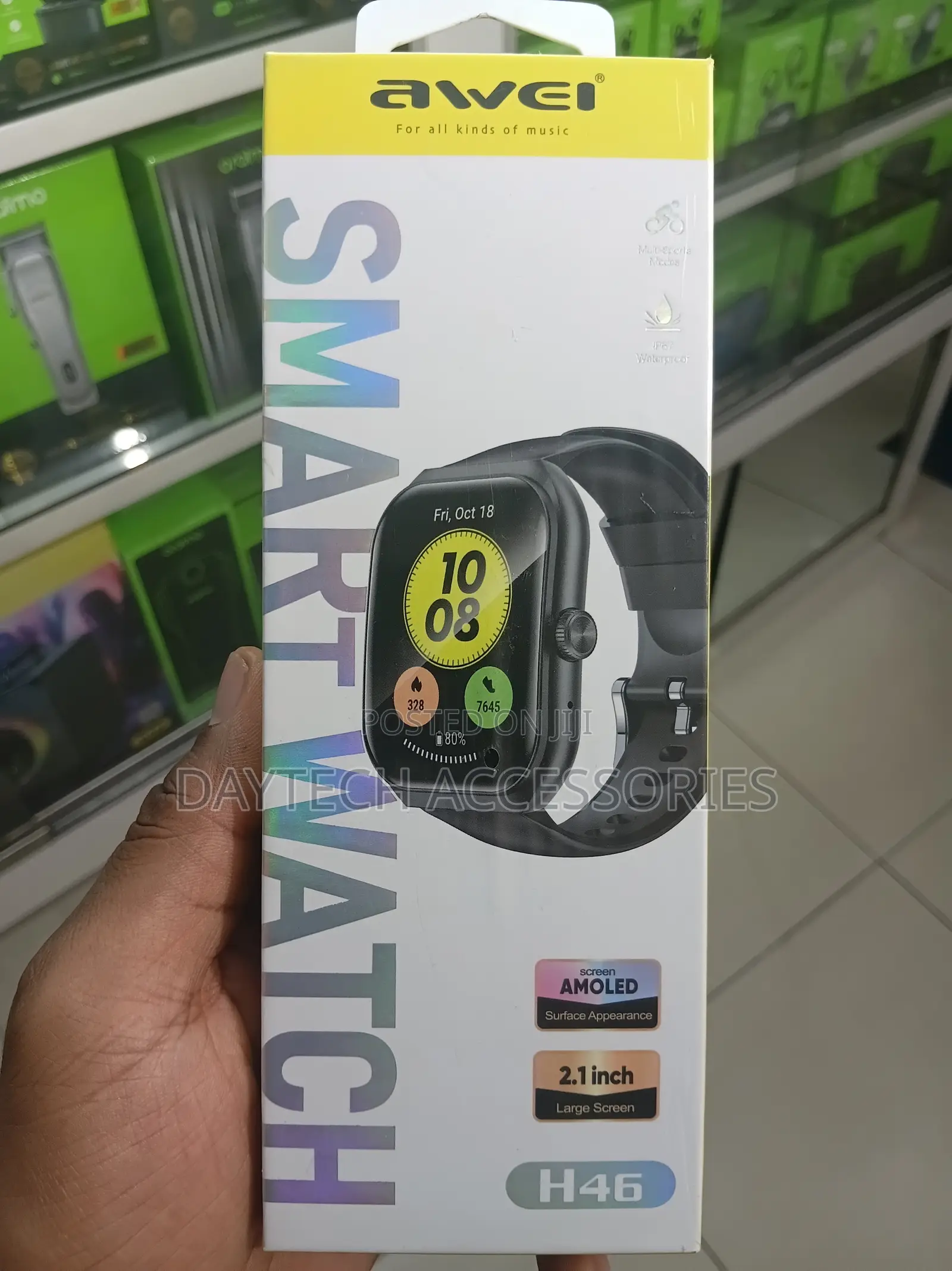 Awei H46 Smartwatch 2.1-Inch AMOLED Display and Bluetooth Calling.