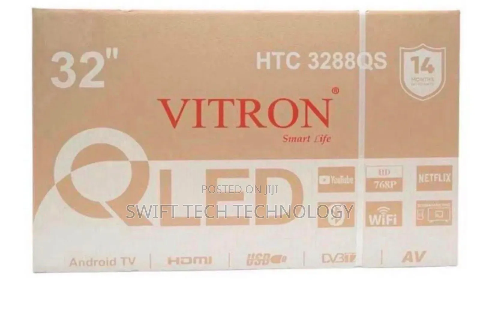 Vitron 32"inch QLED TV Bluetooth TV Smart Android 14.0