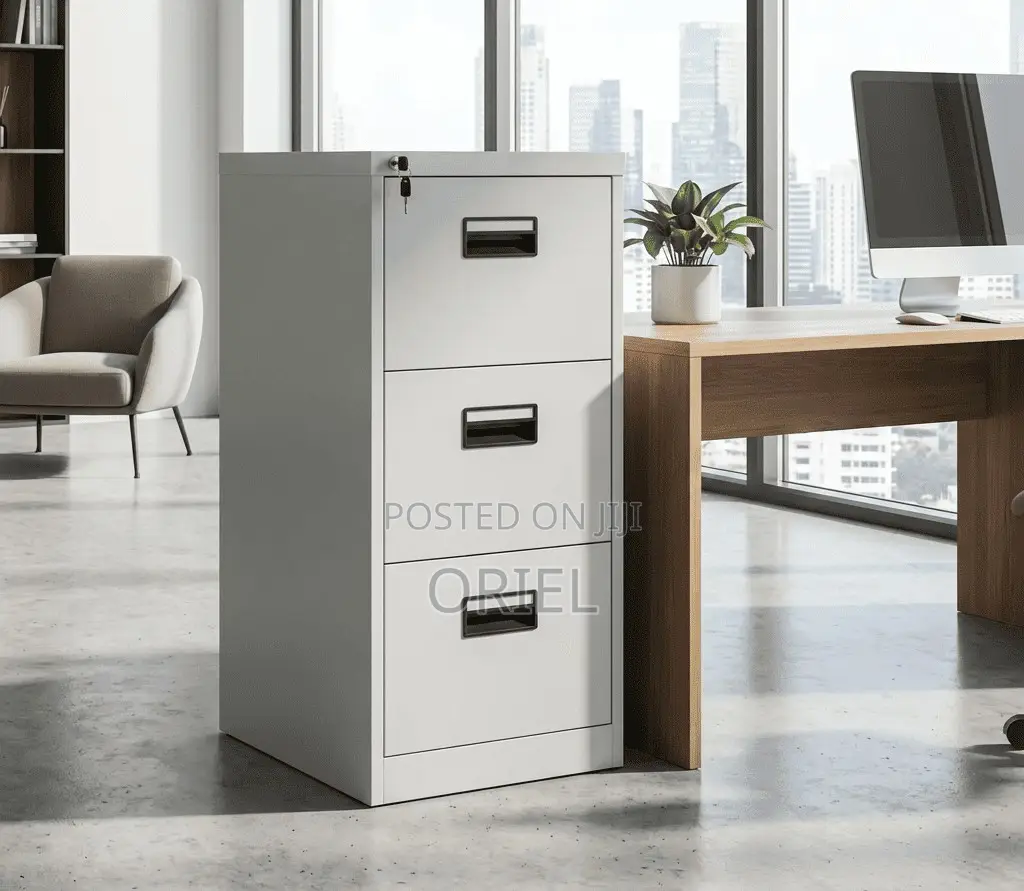 Office Cabinet : Metallic Filing 3-Drawer Cabinet