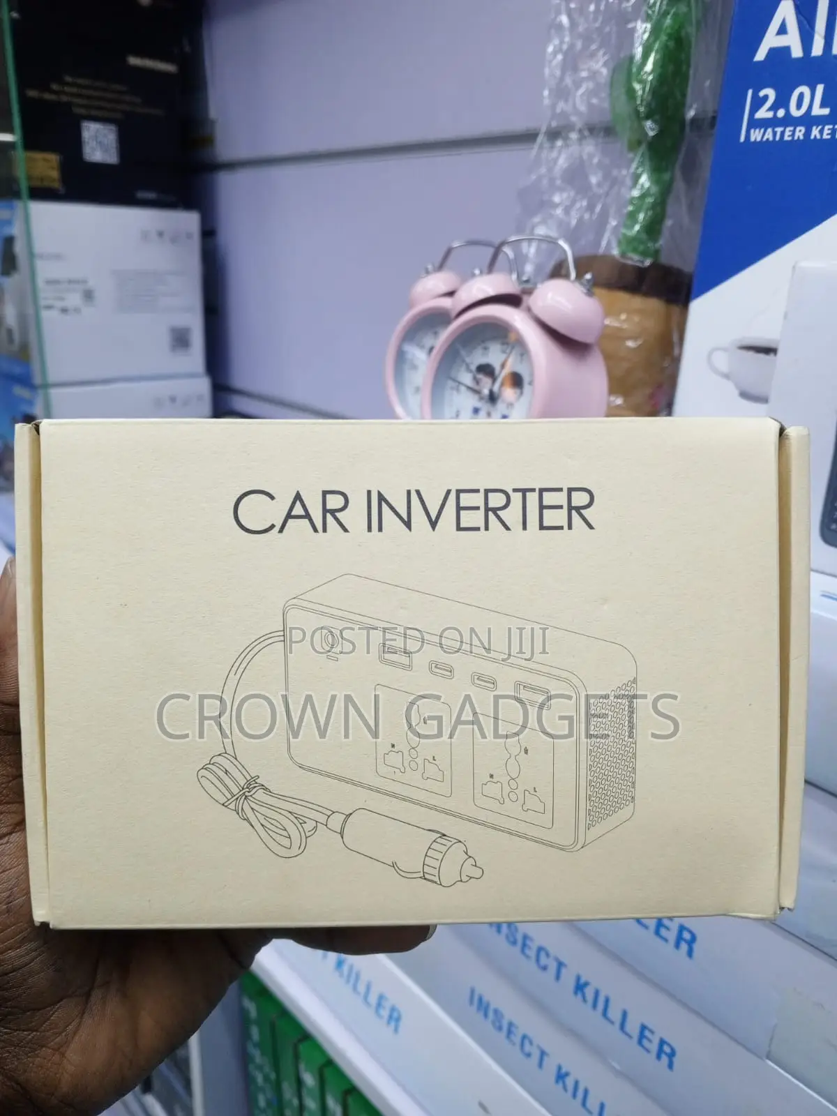 200W Car Inverter Dual AC Sockets With 4 USB Fast Charging