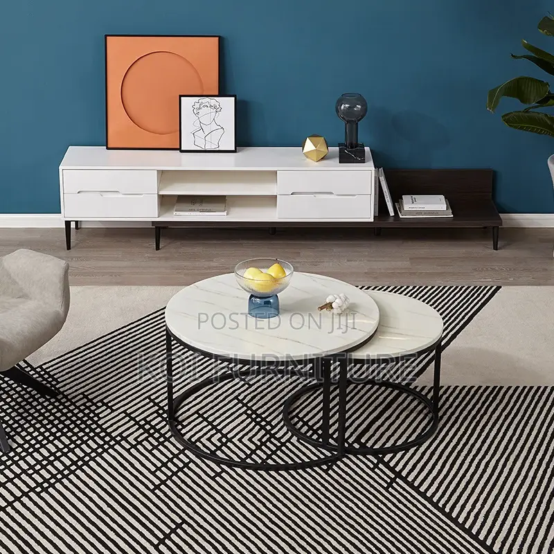 Coffee Table; Dual Marble Home Office Table