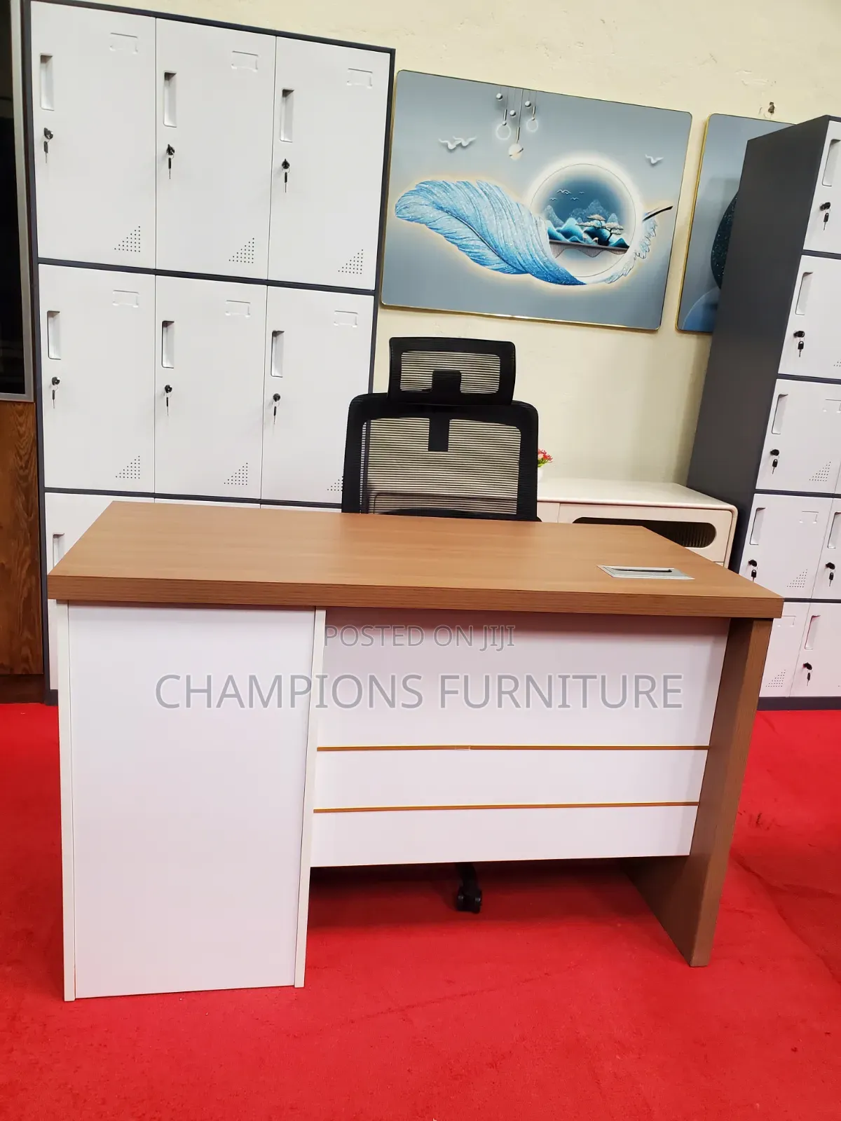 1.2M White and Oak Office Desk