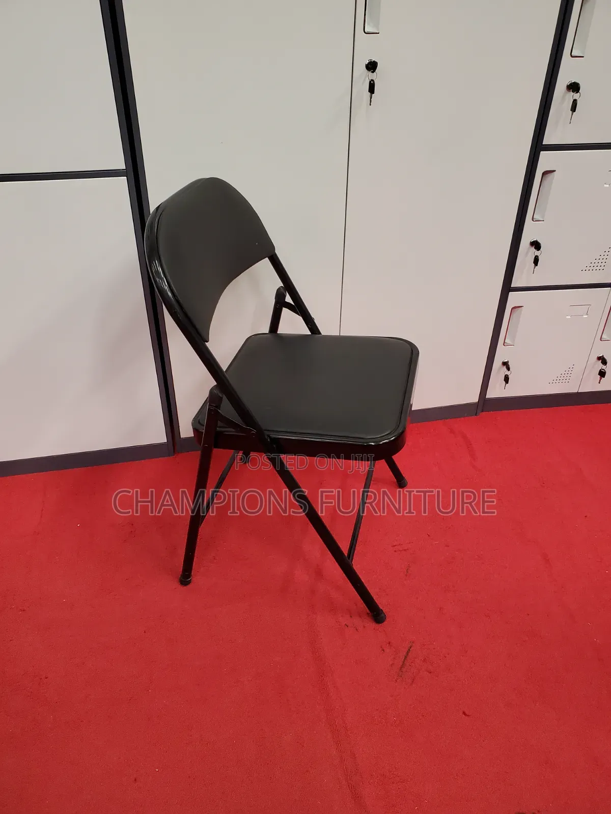 Black Padded Metal Folding Chair