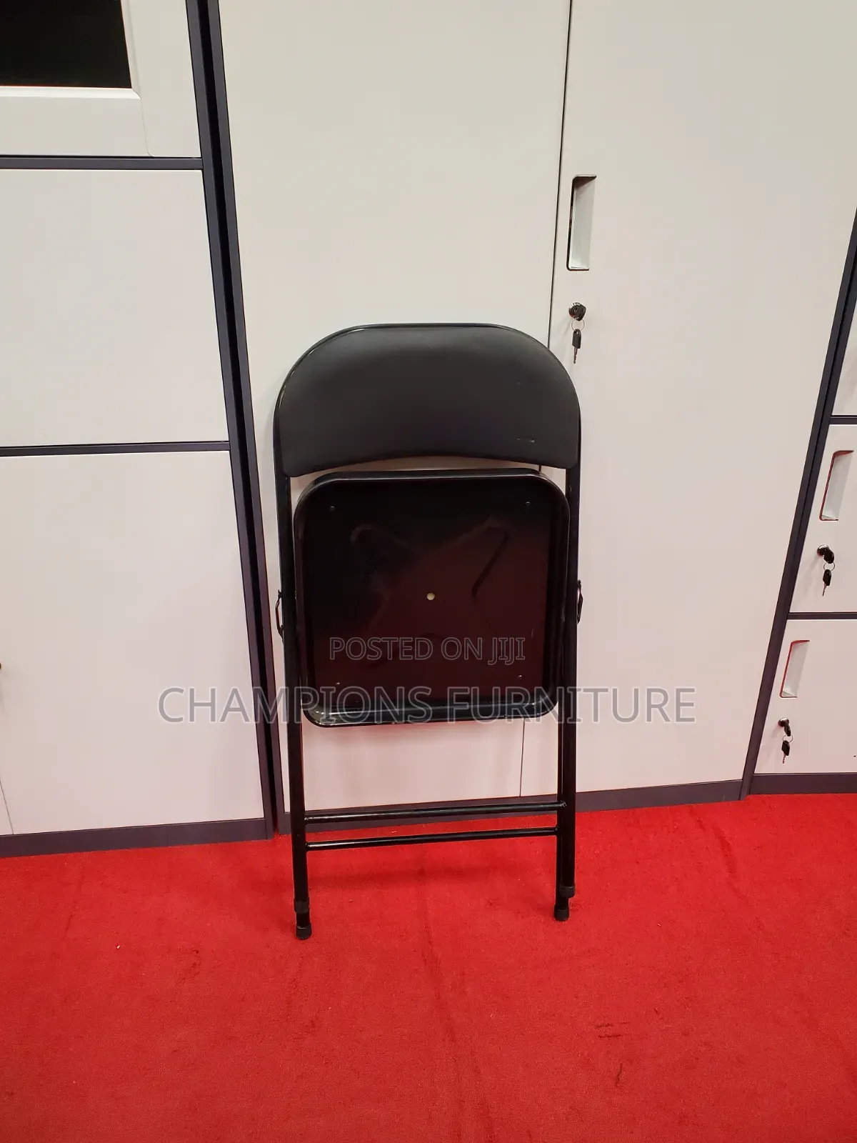 Black Padded Metal Folding Chair