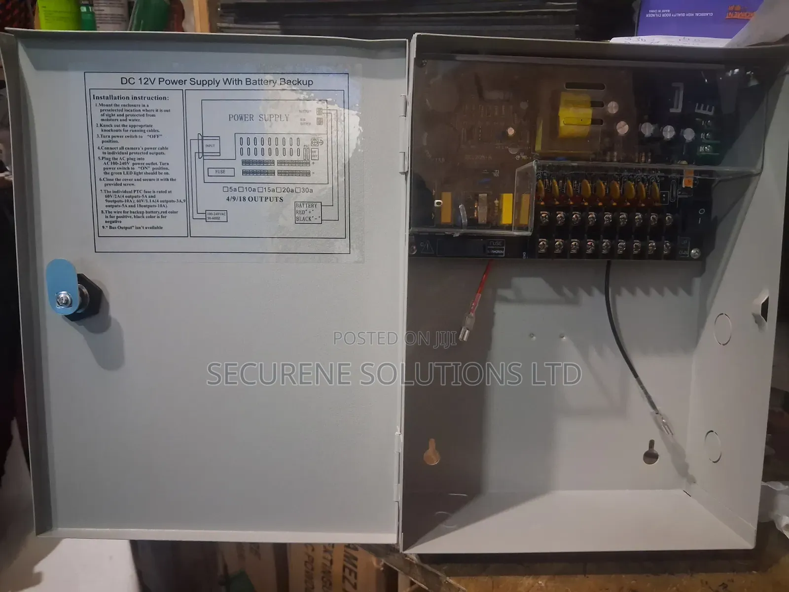 12V 10A Centralized DC Power Supply With a Built-in UPS Battery Backup
