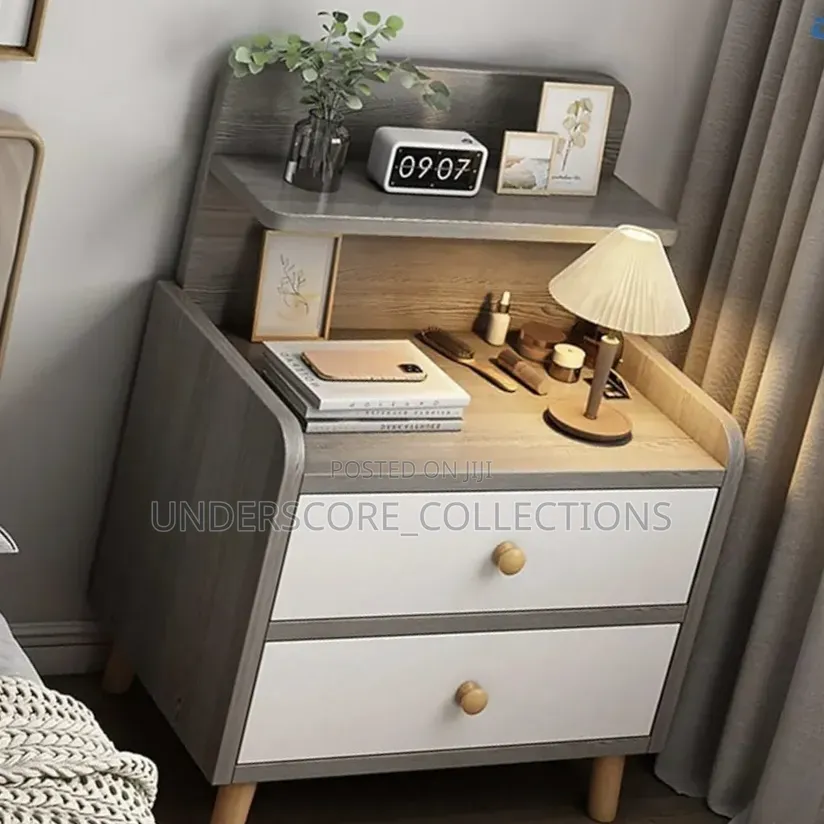 White Multilayer Storage Large Capacity Bedside Drawer