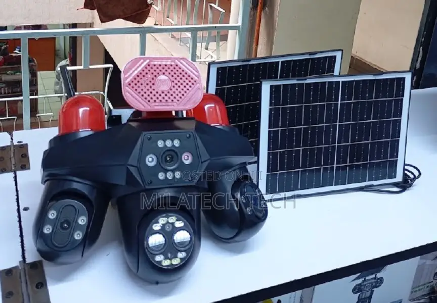 360° PTZ 4 Lens Solar Camera 4G SIM Supported