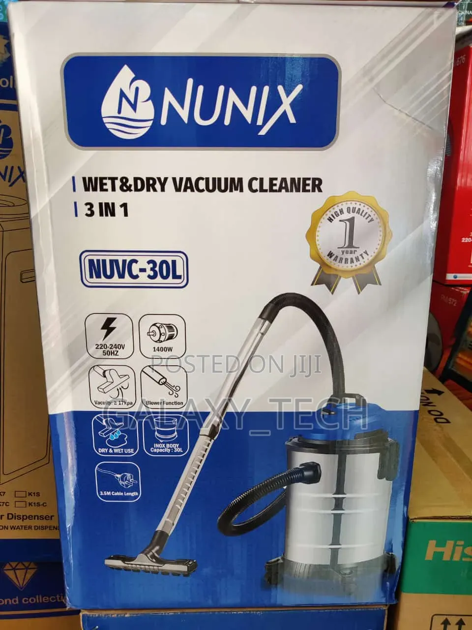 3-in-1 Nunix Wet Dry Vacuum Cleaner(30L)