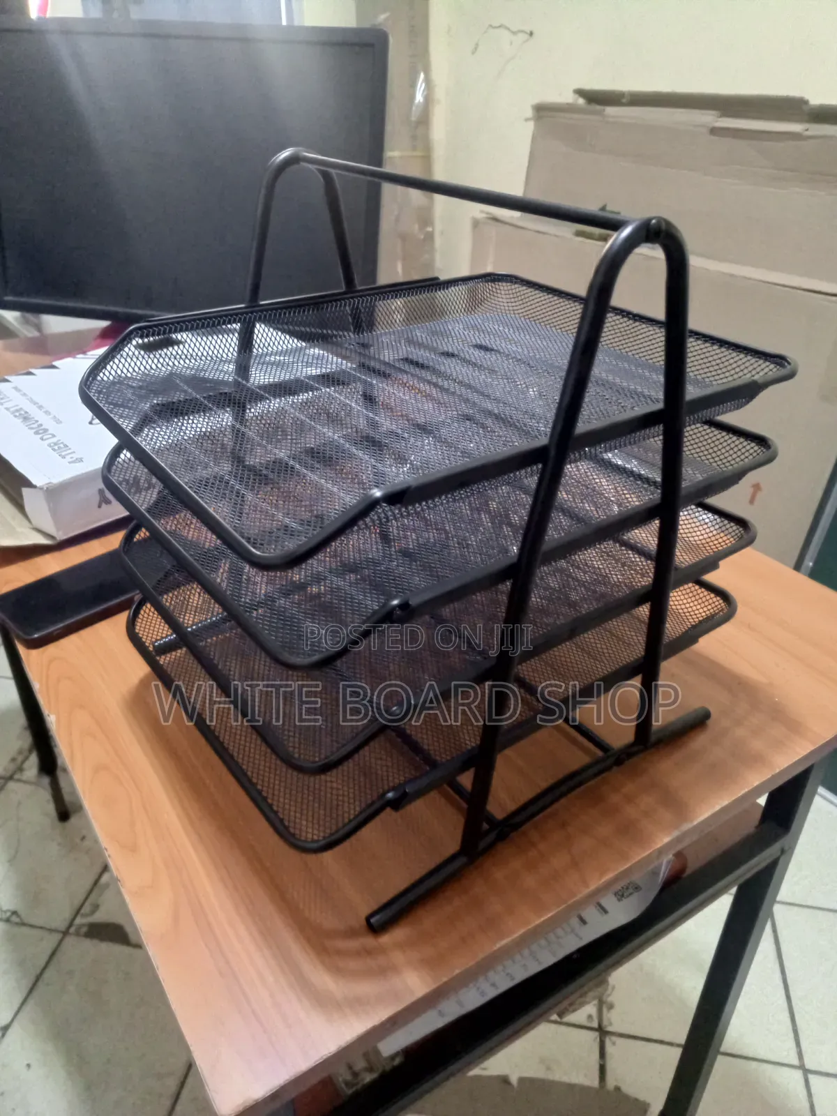 4-Tier Document Tray – Office Desk Organizer