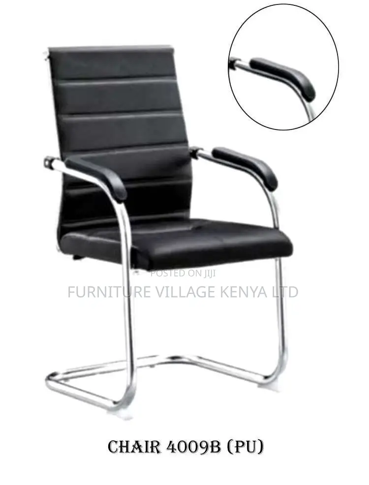Office Chair; Chrome-Pu Leather Office Guest Chair