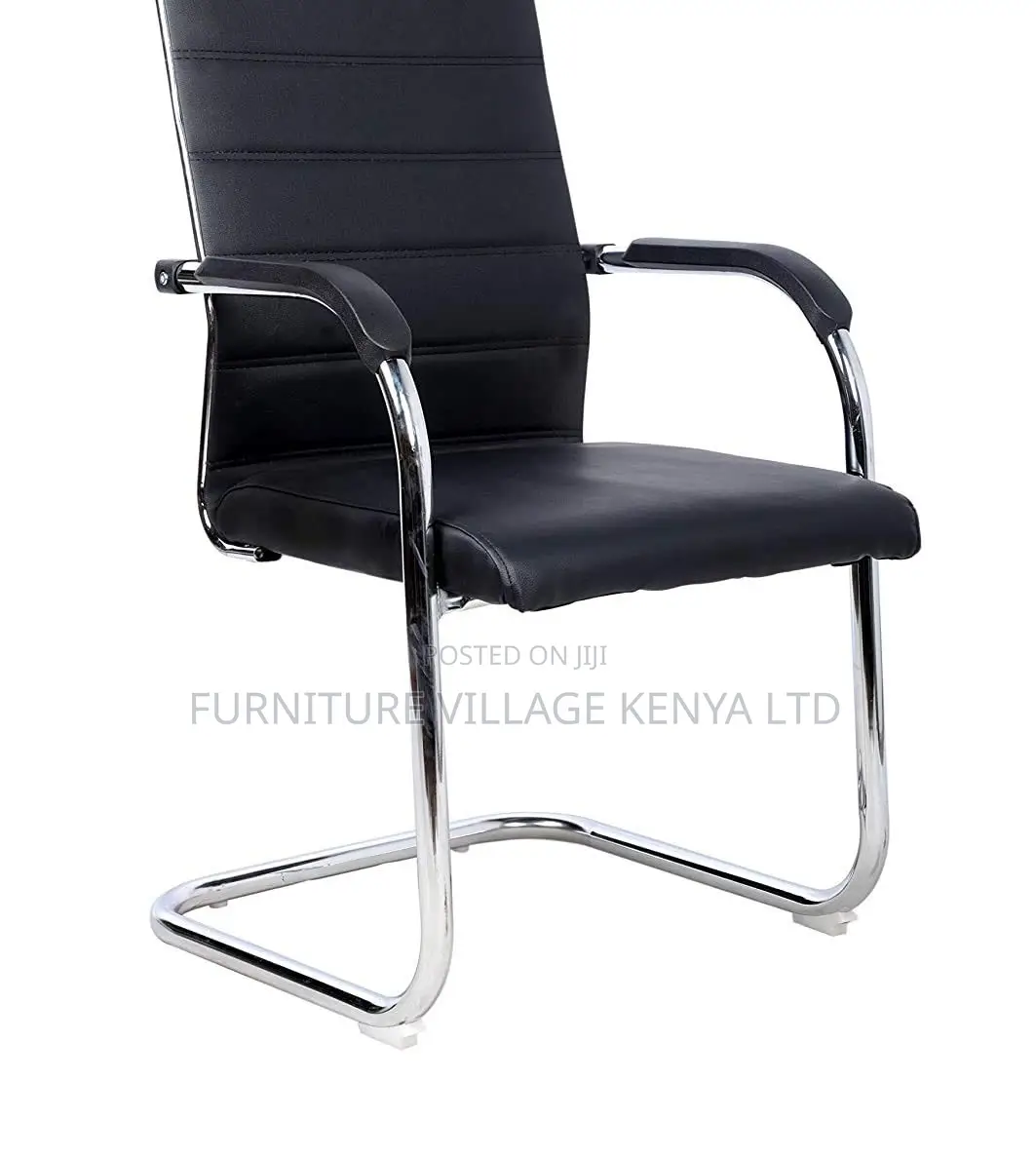 Office Chair; Chrome-Pu Leather Office Guest Chair