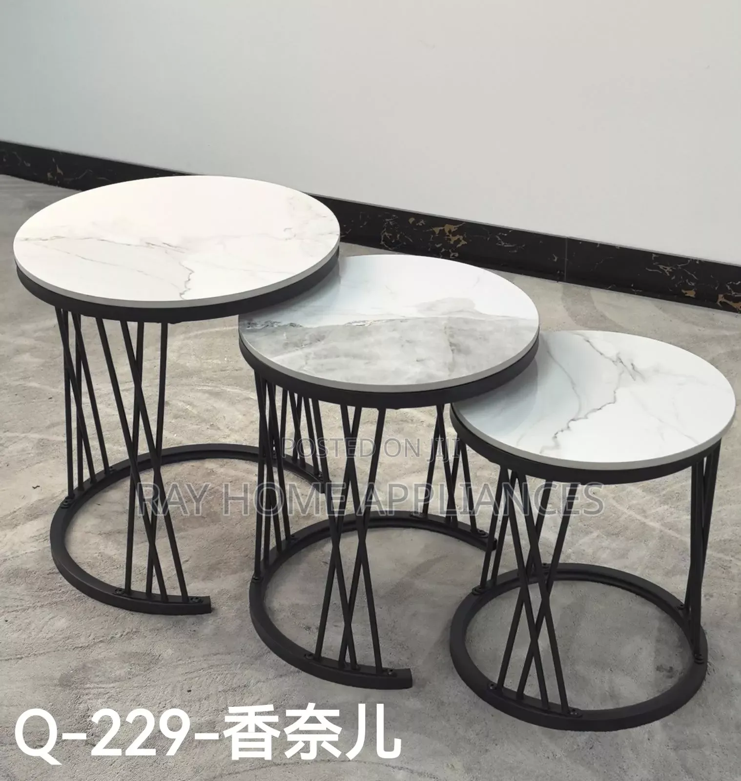 3 in 1 Executive Pure Marble Table