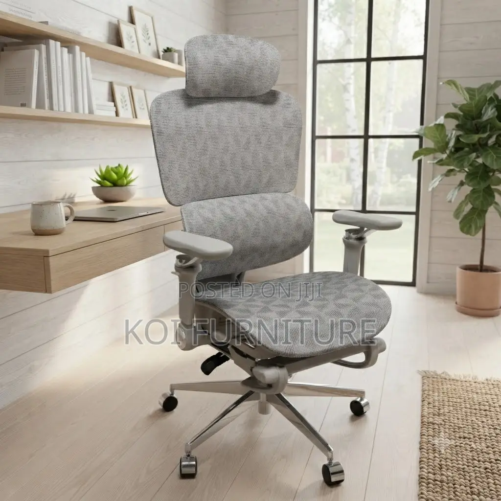 Office Chairs; Executive Orthopedic Fabric Chair ( in White)