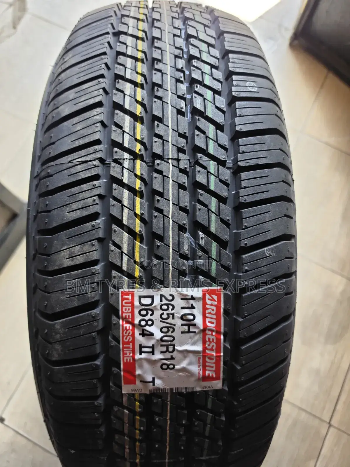 265 /60 R18 Bridgestone Tires (Highway Terrain) Thailand.