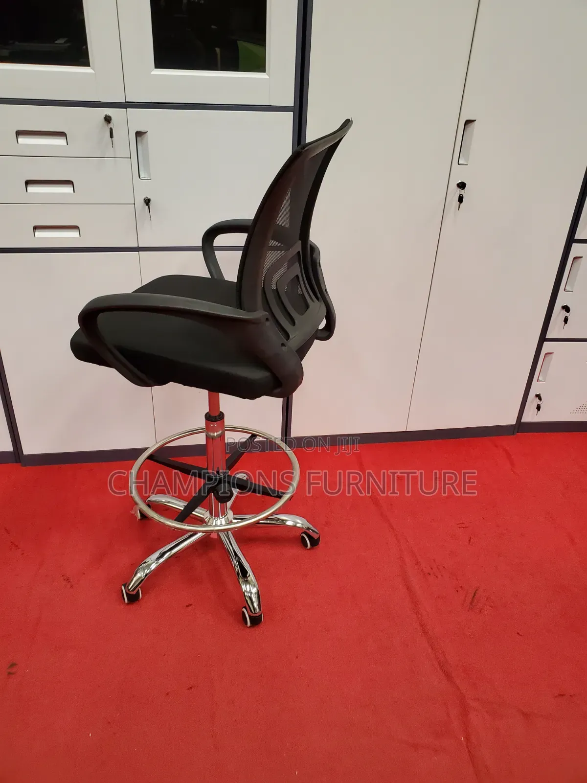 Counter/Cashier Black Mesh Chair