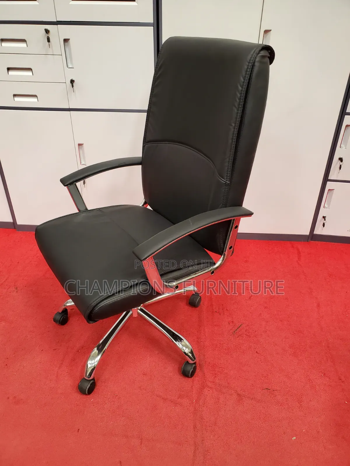 Sturdy Black Office Chair Leather