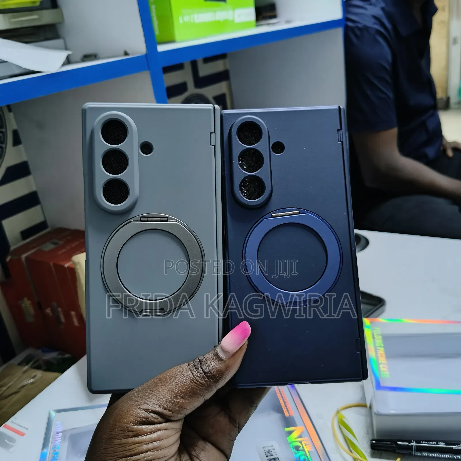 Samsung Fold 8 Ultra Back Cover With Magnetic Stand and Protector