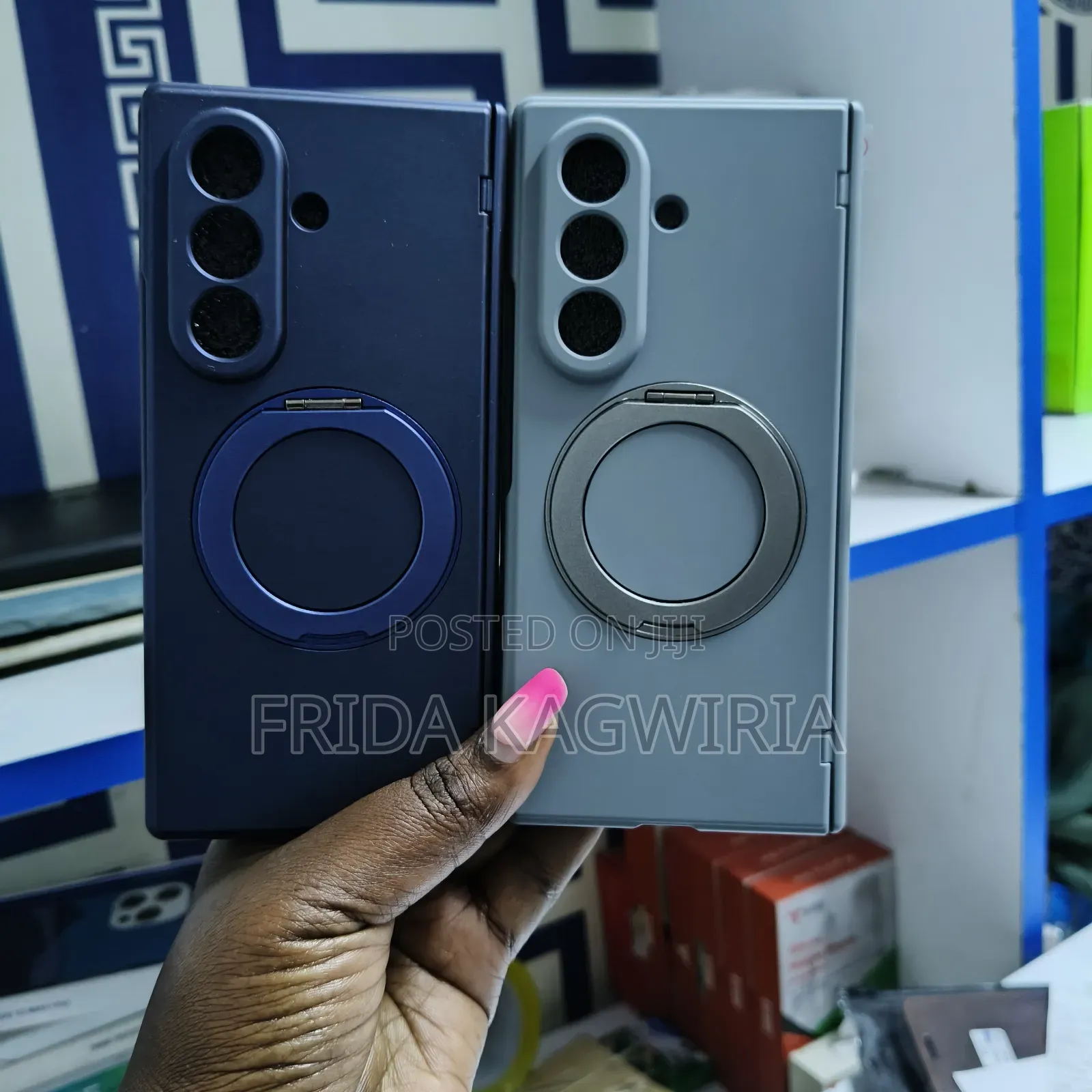 Samsung Fold 8 Ultra Back Cover With Magnetic Stand and Protector