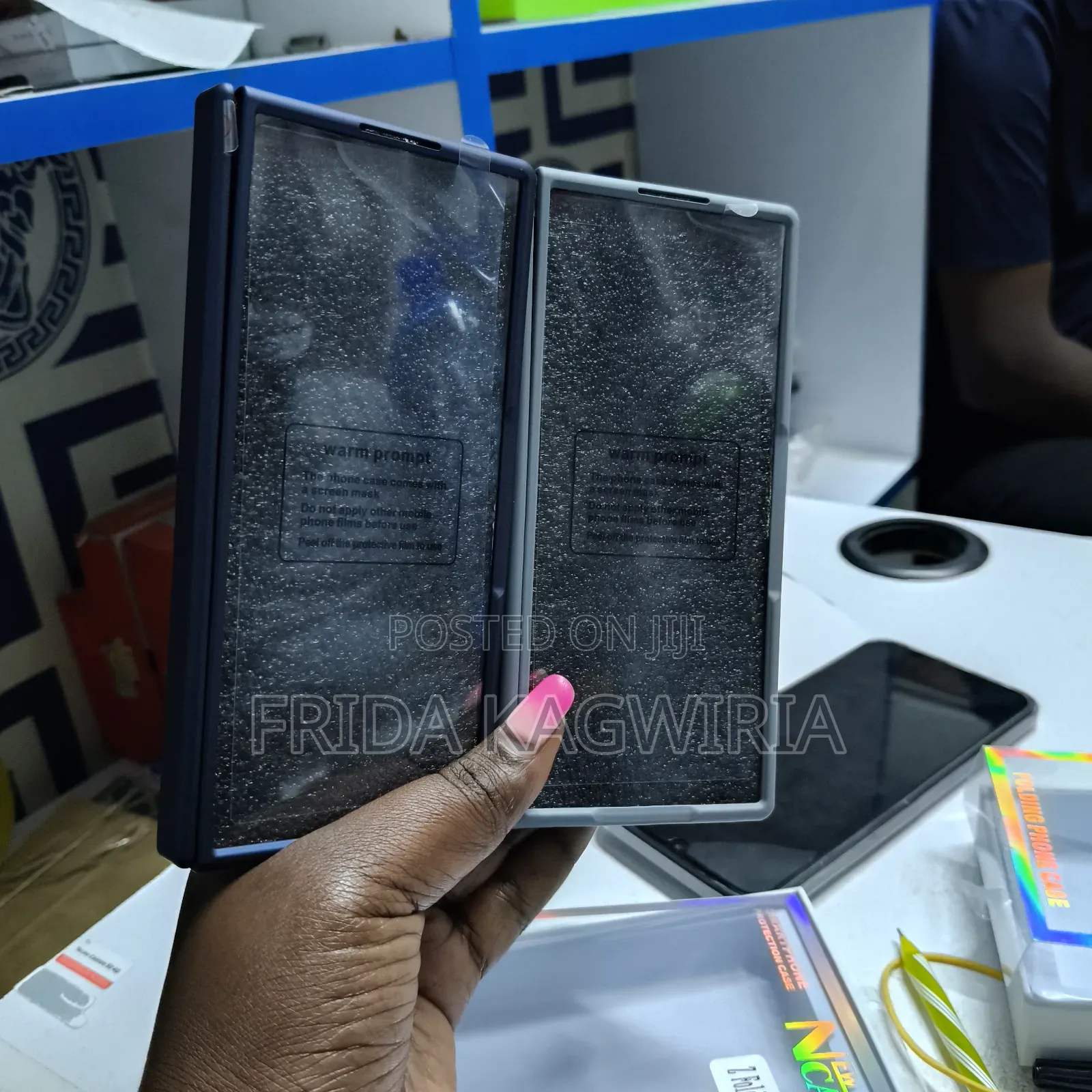 Samsung Fold 8 Ultra Back Cover With Magnetic Stand and Protector
