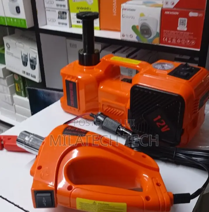 Portable Car Emergency Jack With Built-in Tire Compressor