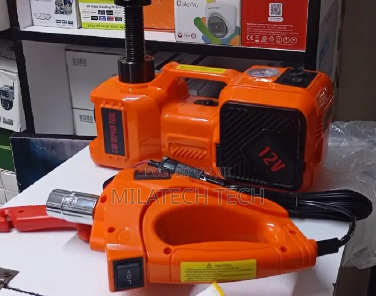 Car Lift Jack With Digital Air Compressor and LED Flashlight