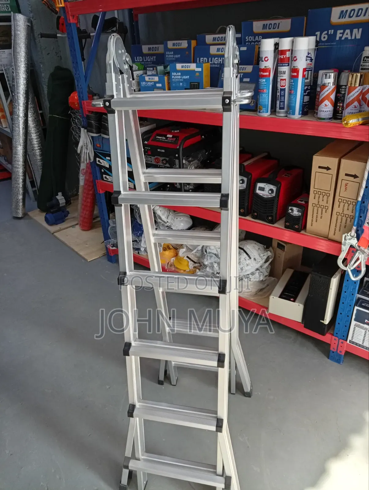 4*6 High Standard Adjustable Aluminium Ladder With Safety Joints