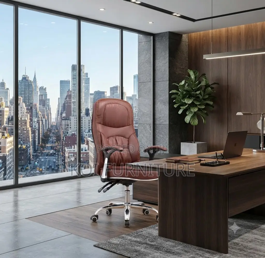 Office Chairs; High Back Brown Office Seats
