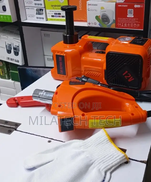Car Lift Jack With Digital Air Compressor and LED Flashlight