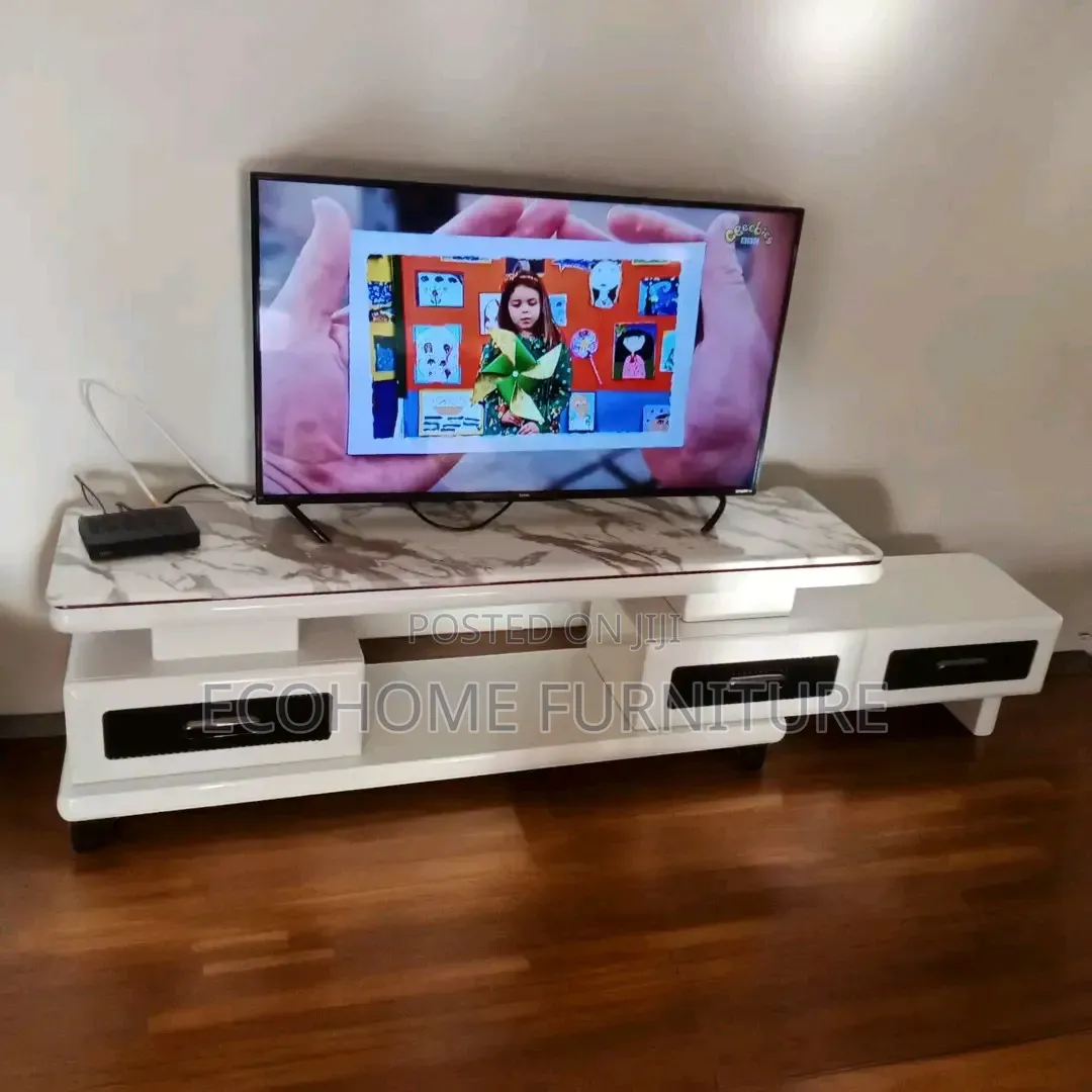 Marble TV Stand Adjustable Size on Length