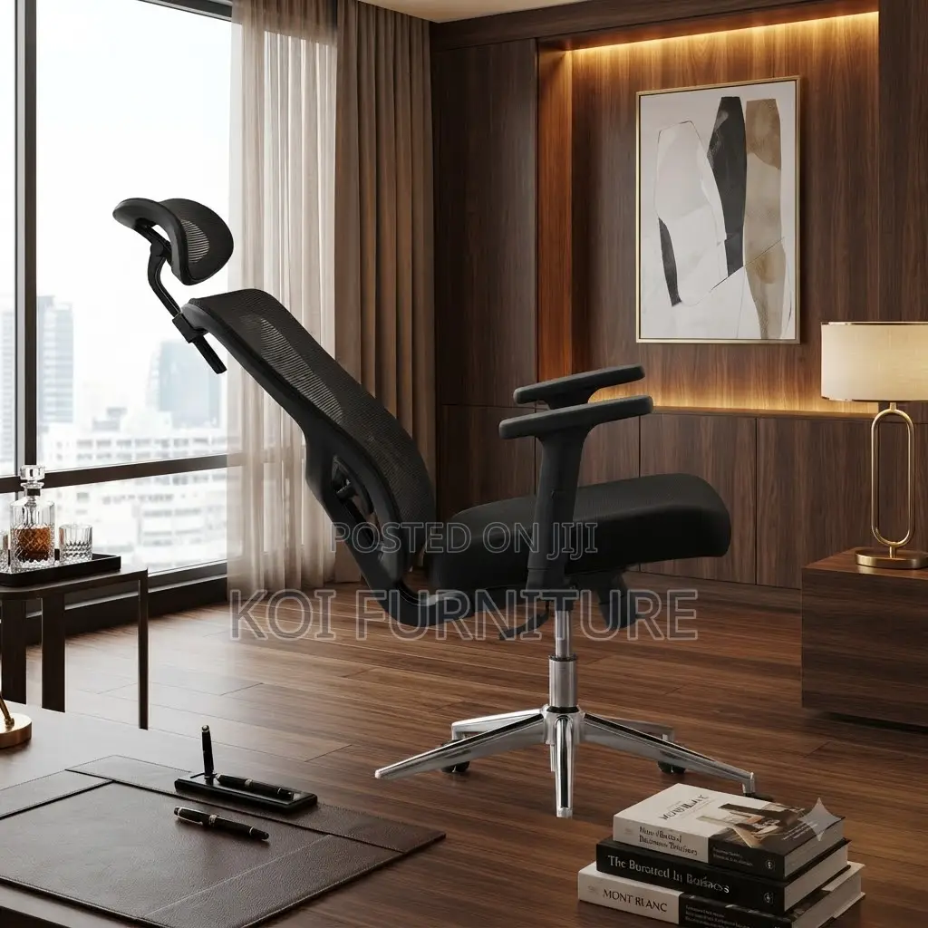 Office Chairs; High Backrest Ergonomic Star Based Swivel Chair