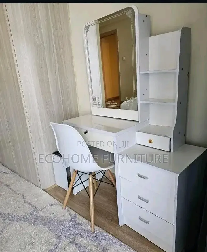 Dressing Mirror With Slide Mirror and Drawers