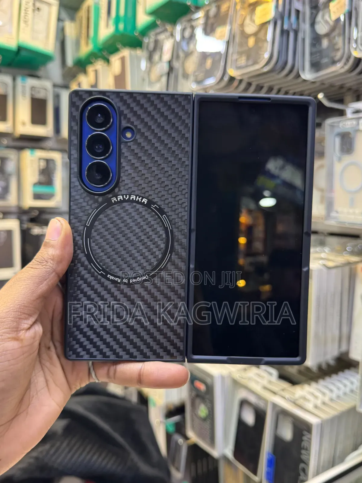 Samsung Fold 8 Ultra Ravaka Ultra Slim Carbon Fiber Back Cover
