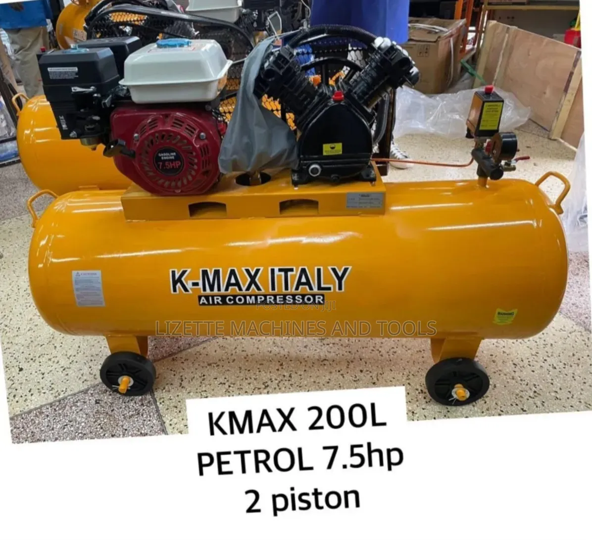 Kmax Italy 200L Petrol Air Compressor 2 Piston