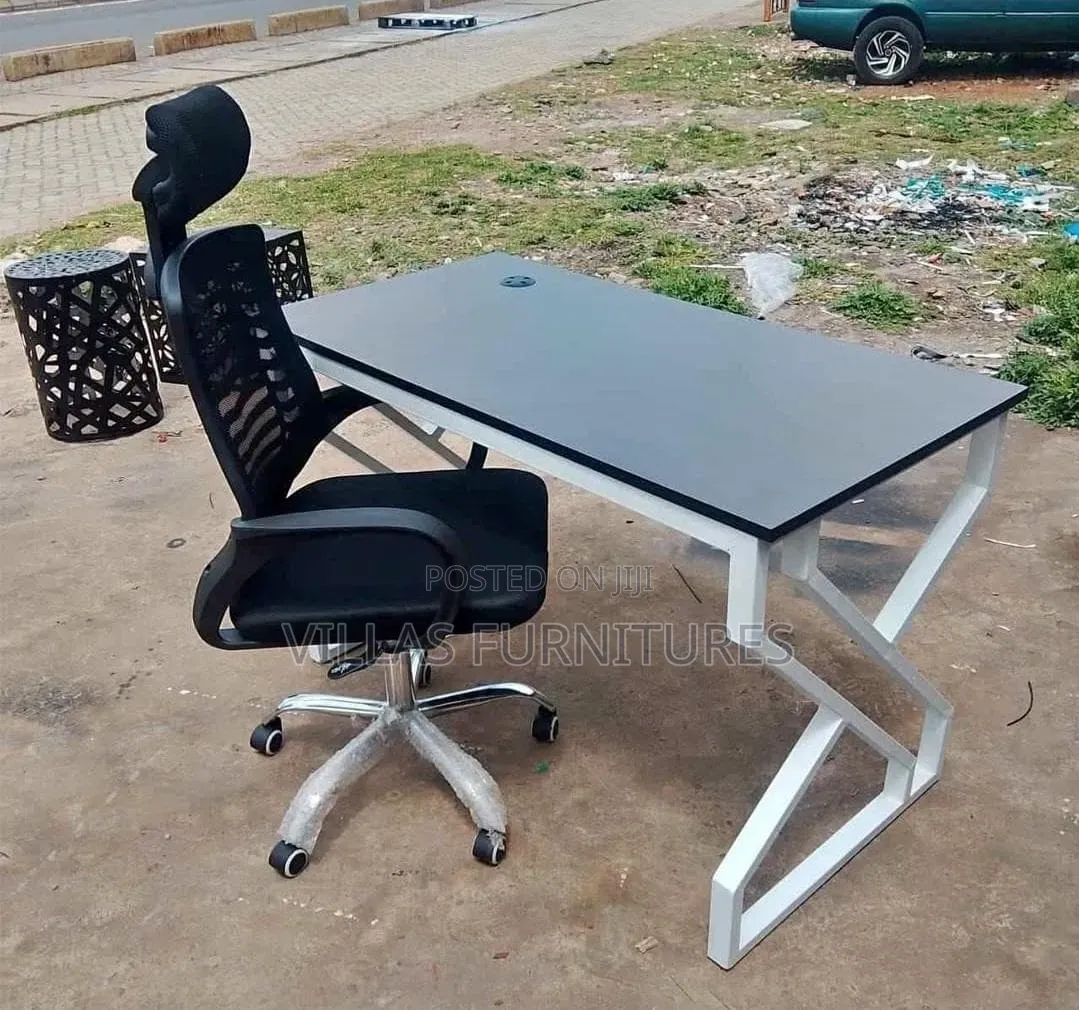 Adjustable Headrest Chair and Office Table