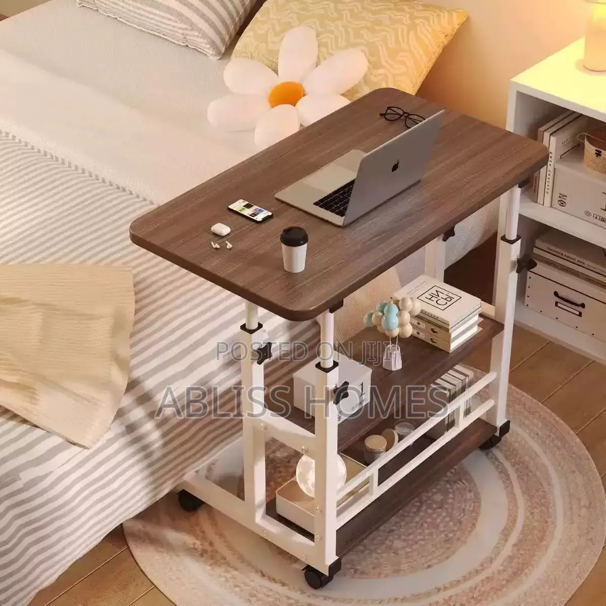 Adjustable Laptop Desk/Table With Storage Shelves